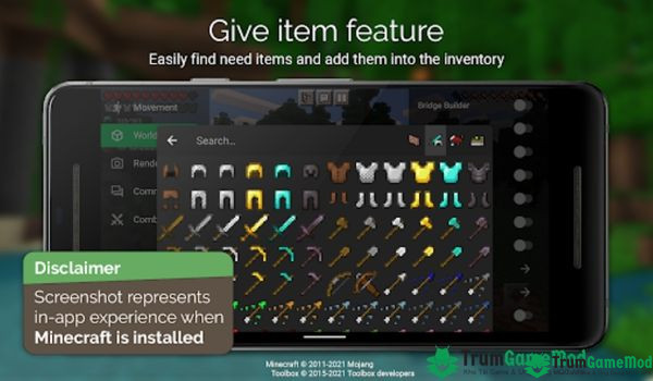 Toolbox for Minecraft - Công cụ sở hữu nhiều tính năng nổi bật nhất