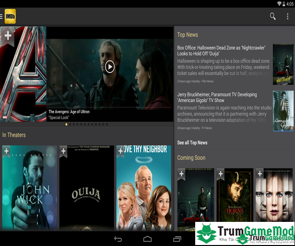 IMDb là một ứng dụng chuyên cung cấp các thông tin chi tiết về lĩnh vực điện ảnh