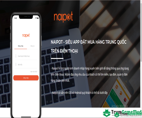 Naipot - Ứng dụng cung cấp dịch vụ trung gian nhập hàng Trung Quốc cực HOT hiện nay