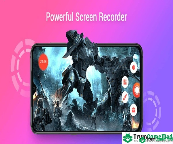 GU Recorder MOD sở hữu nhiều tính năng hữu ích giúp người dùng quay video màn hình