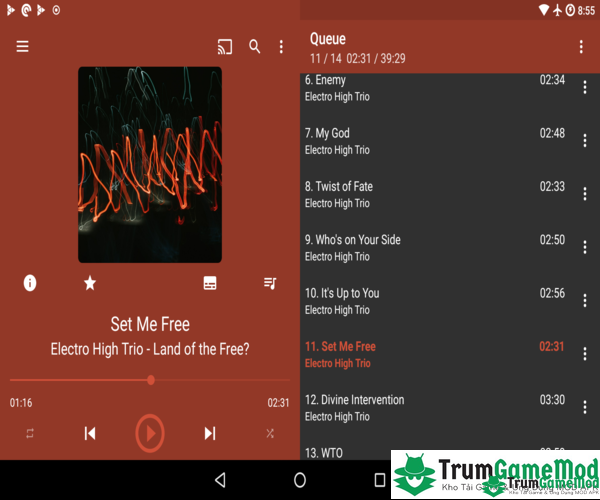 Những tính năng nổi bật của ứng dụng GoneMAD Music Player 