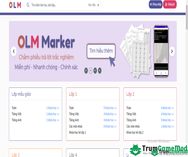 List tính năng nổi bật của ứng dụng Olm.vn