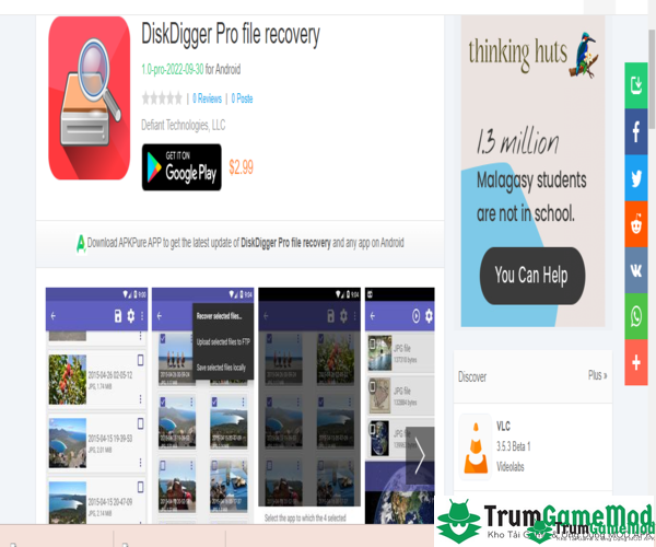 Hướng dẫn chi tiết các bước tải ứng dụng DiskDigger cho điện thoại di động iOS, Android