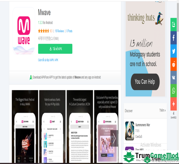 Tải ứng dụng Mwave APK cho điện thoại di động chạy hệ điều hành Android, iOS 