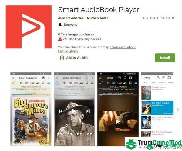 Tải ứng dụng Smart AudioBook Player MOD cho điện thoại chạy hệ điều hành iOS, Android