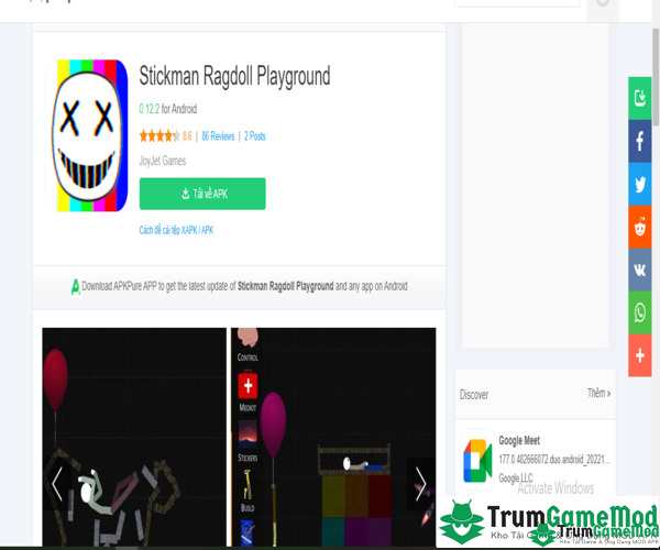 Tải Stickman Ragdoll Playground MOD cho điện thoại iOS, Android an toàn, nhanh chóng