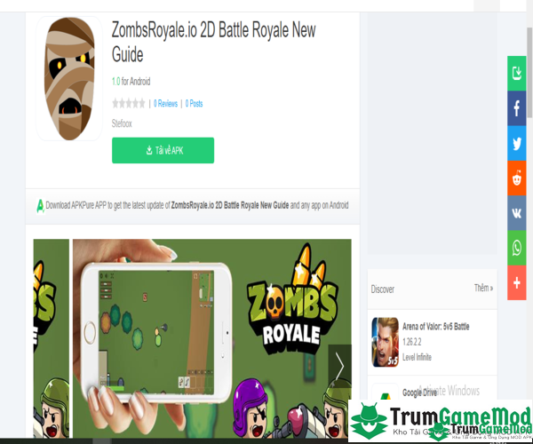 Tải trò chơi ZombsRoyale.io APK cho điện thoại iOS, Android như thế nào?