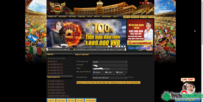đăng ký tài khoản Casino889