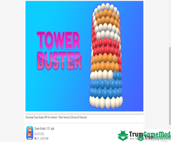  Tower Buster là tựa game bắn tháp bóng thú vị thu hút hàng triệu lượt tải về
