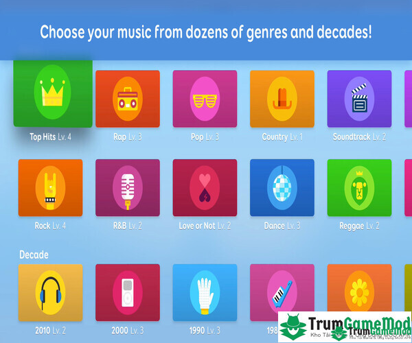 List tính năng nổi bật chỉ có tại SongPop Classic: Music Trivia