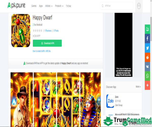 Hướng dẫn download trò chơi Happy Dwarf cho điện thoại di động iOS, Android