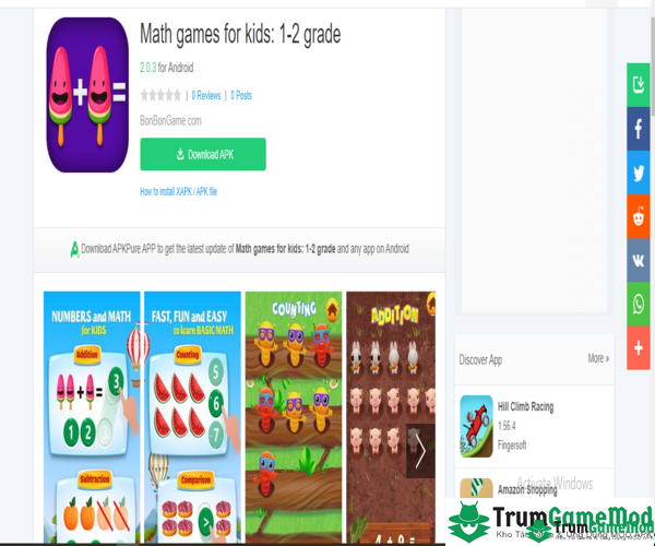 Hướng dẫn tải Math games for kids: 1-2 grade cho điện thoại iOS, Android