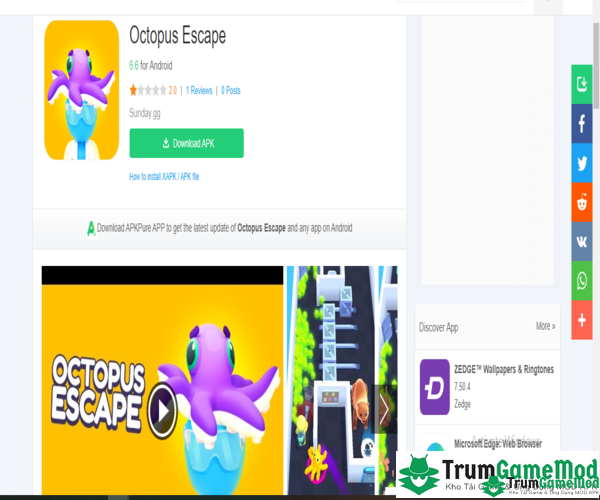 Chia sẻ các bước tải Octopus Escape cho điện thoại di động iOS, Android