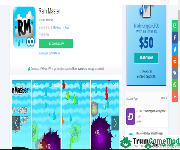 Hướng dẫn tải game Rain Master cho điện thoại di động chạy hệ điều hành iOS, Android