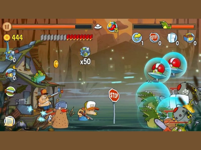 Bảo vệ ngôi nhà khỏi lũ quái vật trong Hack Swamp Attack 2