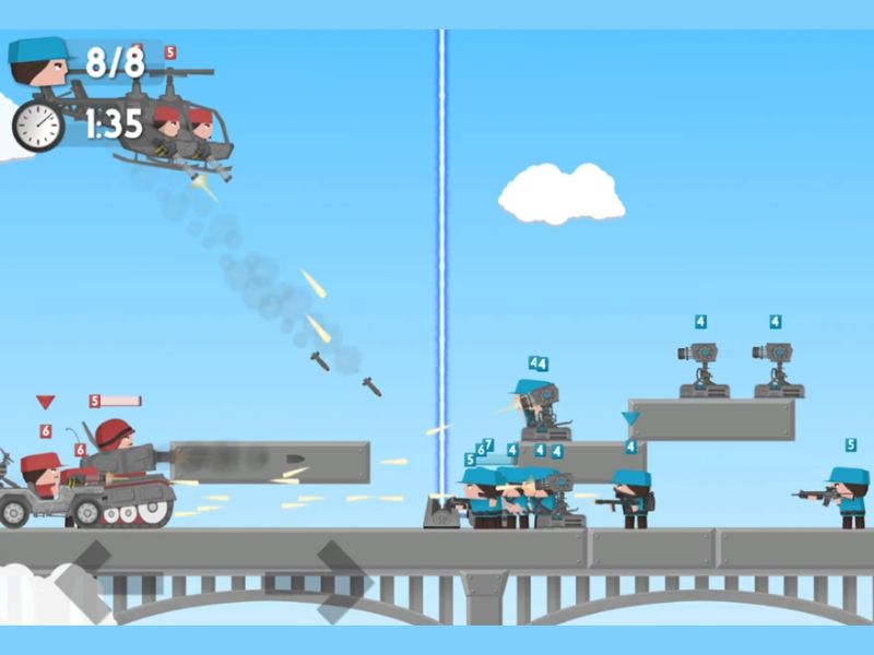 Chiến đấu với quân đội bắn súng trong Hack Clone Armies