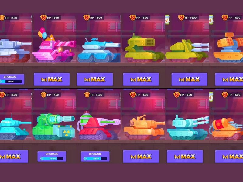 Mở khóa tất cả tank và vũ khí trong Hack Tank Stars