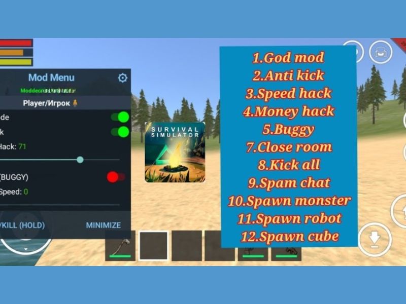 Một Số Tính Năng Nổi Bật Có Trong Hack Survival Simulator