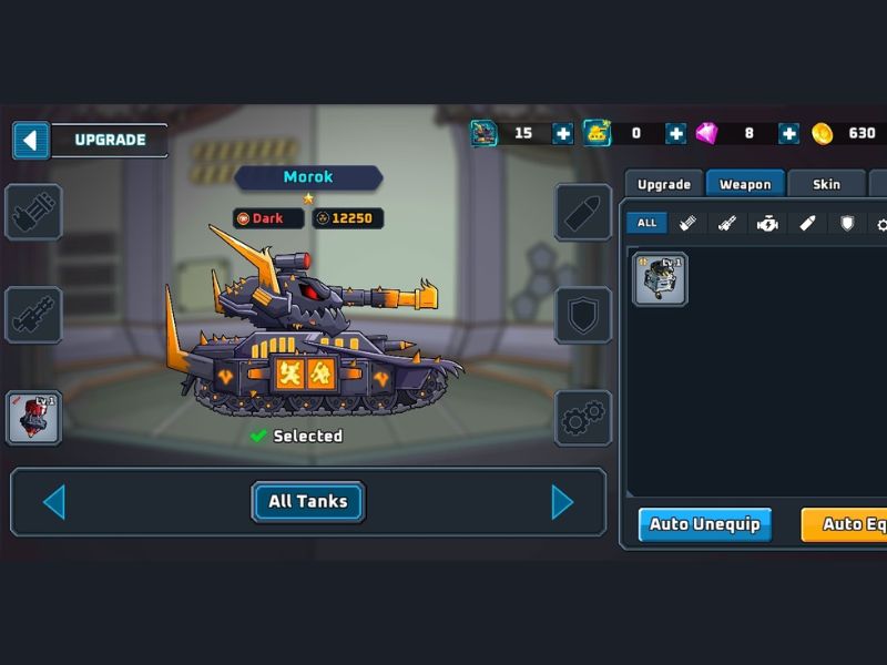 Nâng cấp sức mạnh chiến đấu tối đa trong Hack Tank Arena Steel Battle