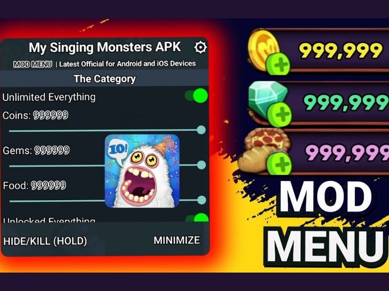 Các Tính Năng MOD Hấp Dẫn Của Hack My Singing Monsters