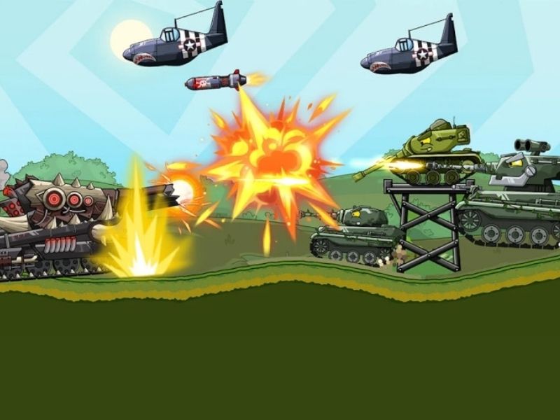 Đồ họa sống động và bắt mắt trong Hack Tank Combat