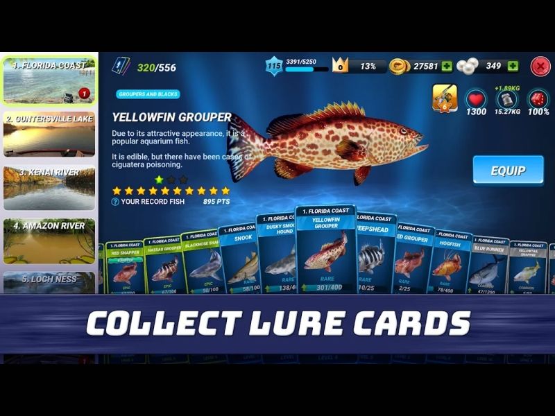 Nhiều địa điểm câu cá nổi tiếng trên thế giới trong Hack Fishing Clash