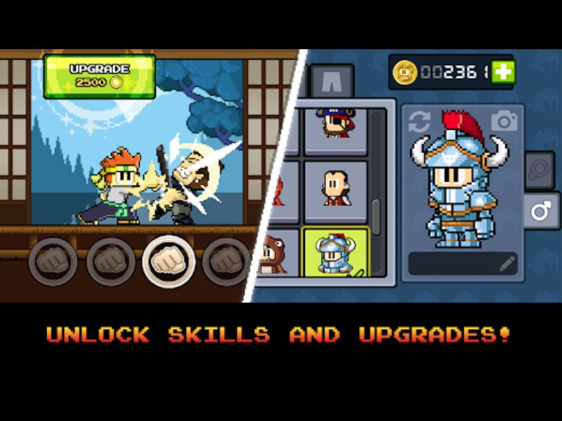 Nâng cấp nhân vật của bạn trong Dan The Man Hack