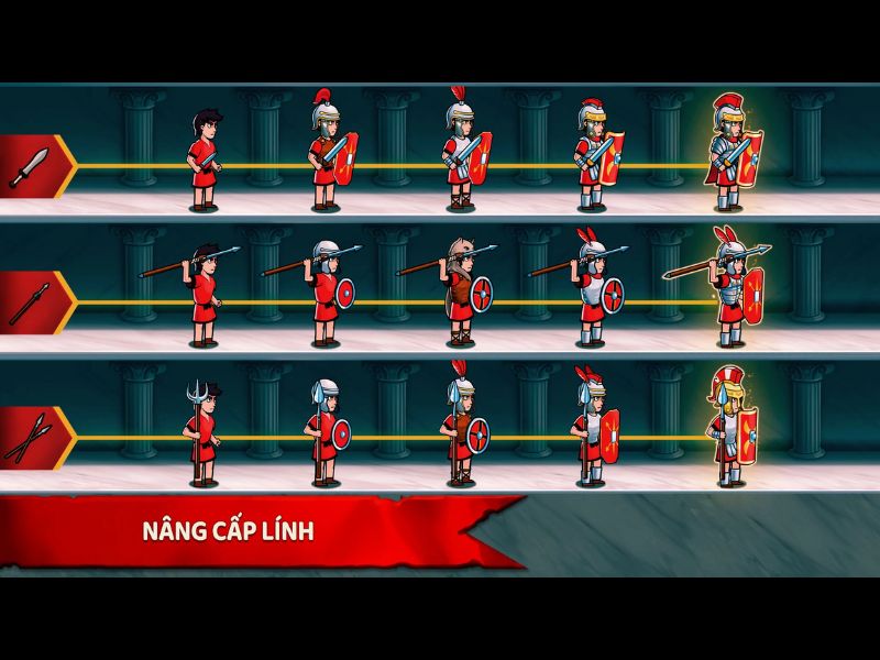 Hệ thống nâng cấp vô cùng đa dạng với Hack Grow Empire Rome