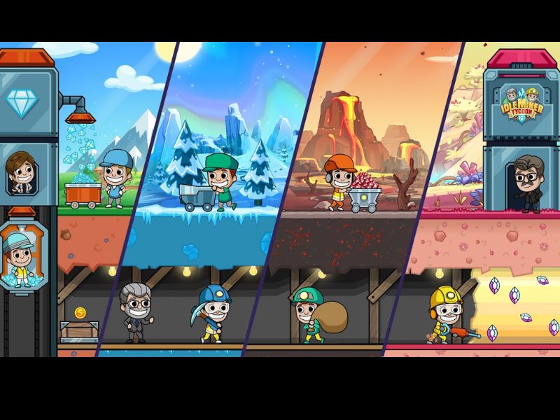 Mỗi nhà quản lý có một hiệu ứng trùm tư bản trong Hack Idle Miner Tycoon