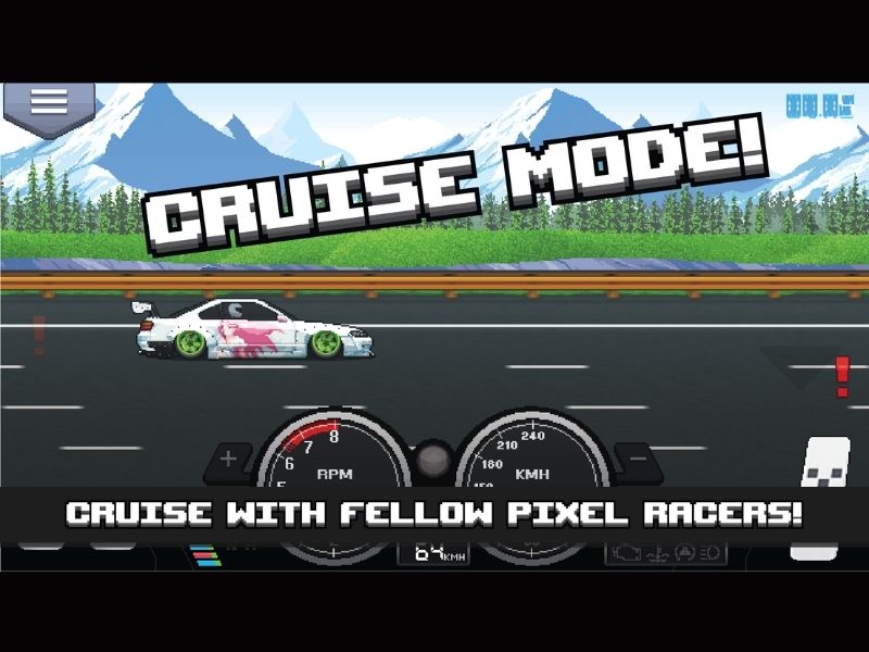 Hệ thống chế độ xe đa dạng trong Hack Pixel Car Racer