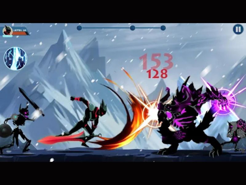 Chiến binh dũng cảm chống lại kẻ thù hắc ám trong Hack Shadow Fighter