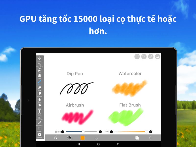 Hệ thống công cụ vẽ đa dạng và chuyên sâu trong Ibis Paint X Mod
