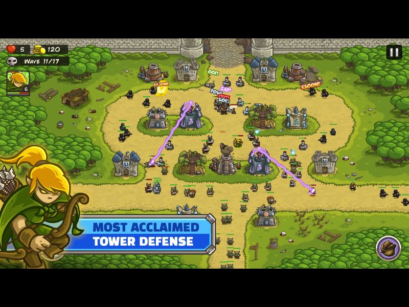 Lối chơi đơn giản dễ tiếp cận trong Kingdom Rush Hack