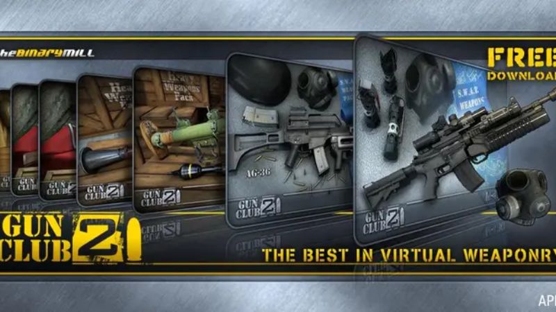 Game giả lập mô phỏng về các loại súng ống hiện đại trong Gun Club 2 Mod Apk