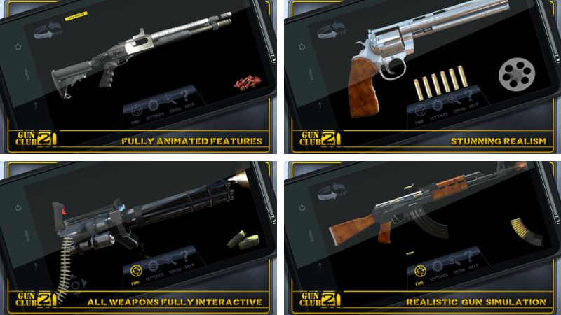 Hệ thống súng đa dạng khác nhau trong Gun Club 2 Mod Apk