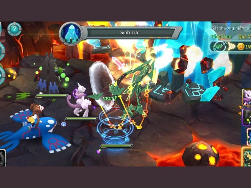 Đồ họa và hiệu ứng chiêu thức bắt mắt trong Hack Pokemon Đại Chiến Androidmentor