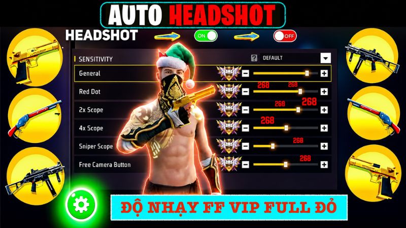 Aimlock FF với giao diện tùy chỉnh tâm ngắm.