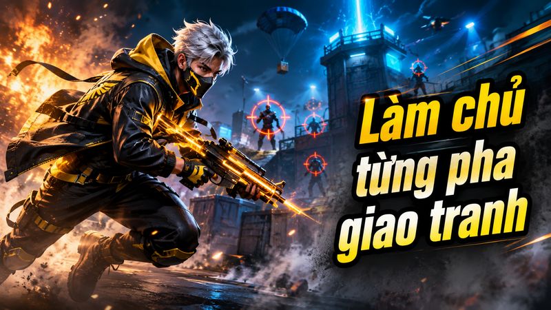 Màn hình chỉnh độ nhạy và bố cục nút bắn trong Free Fire, không hiển thị thao tác gian lận.