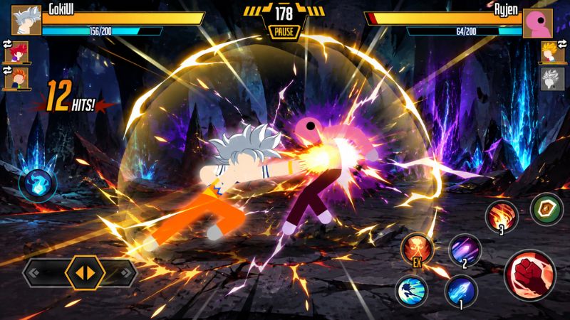 Stickman Dragon Fight MOD APK với Menu MOD vô hạn tiền và đá quý