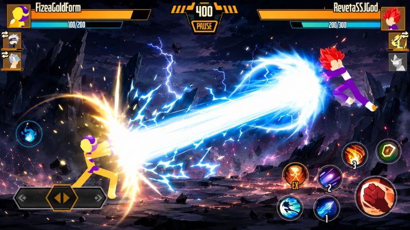Stickman Dragon Fight MOD APK với nhân vật tung combo và kỹ năng đặc biệt