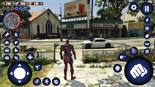 Bước vào thành phố mở của Miami Rope Hero Spider Game