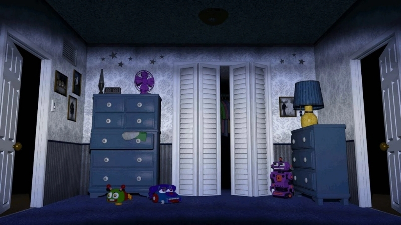 Cảnh jumpscare của Animatronic trong Five Nights at Freddy's 4.