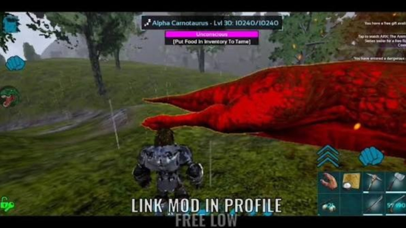 Người chơi thuần hóa và cưỡi khủng long trong ARK Ultimate Mobile Edition