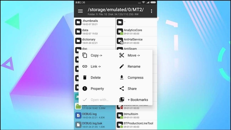 Thao tác sao chép file giữa hai thư mục trong MT Manager